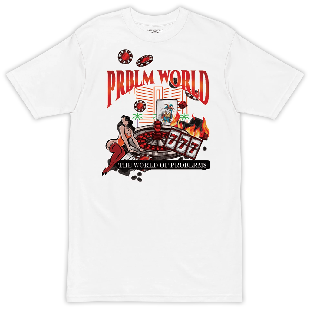 Casino Print T Shirt White 2